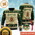 Jameson Irish Whiskey Signature Logo Snowflakes And Reindeer Personalized Knitting Green Holiday Ugly Sweater