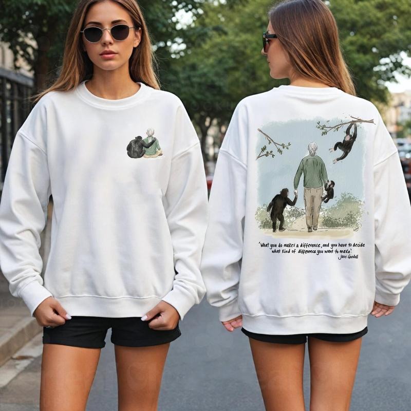 Jane Goodall Quote Sweatshirt T-Shirt Hoodie Remember Goodall Thank You Jane Memorial Tribute Gift for Wife | CiraTrend.com
