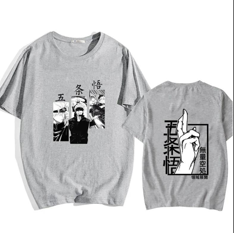 Japanese Anime Punk Gojo Satoru Printed Loose T-shirt | Harajuku Casual Y2k Streetwear Tops| Gift for fan anime...