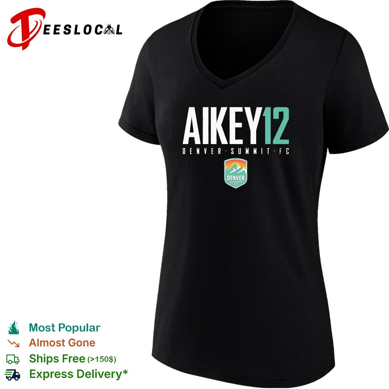 Jasmine Aikey 12 Denver Summit FC professional women’s soccer team shirt