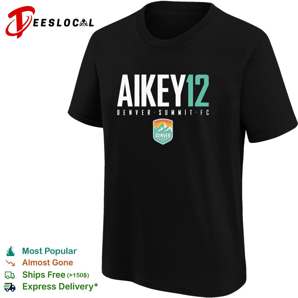Jasmine Aikey 12 Denver Summit FC professional women’s soccer team shirt