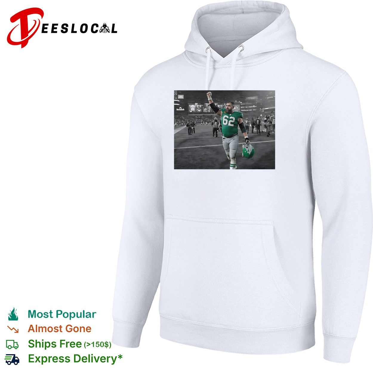 Jason Kelce Philadelphia Eagle raised fist shirt