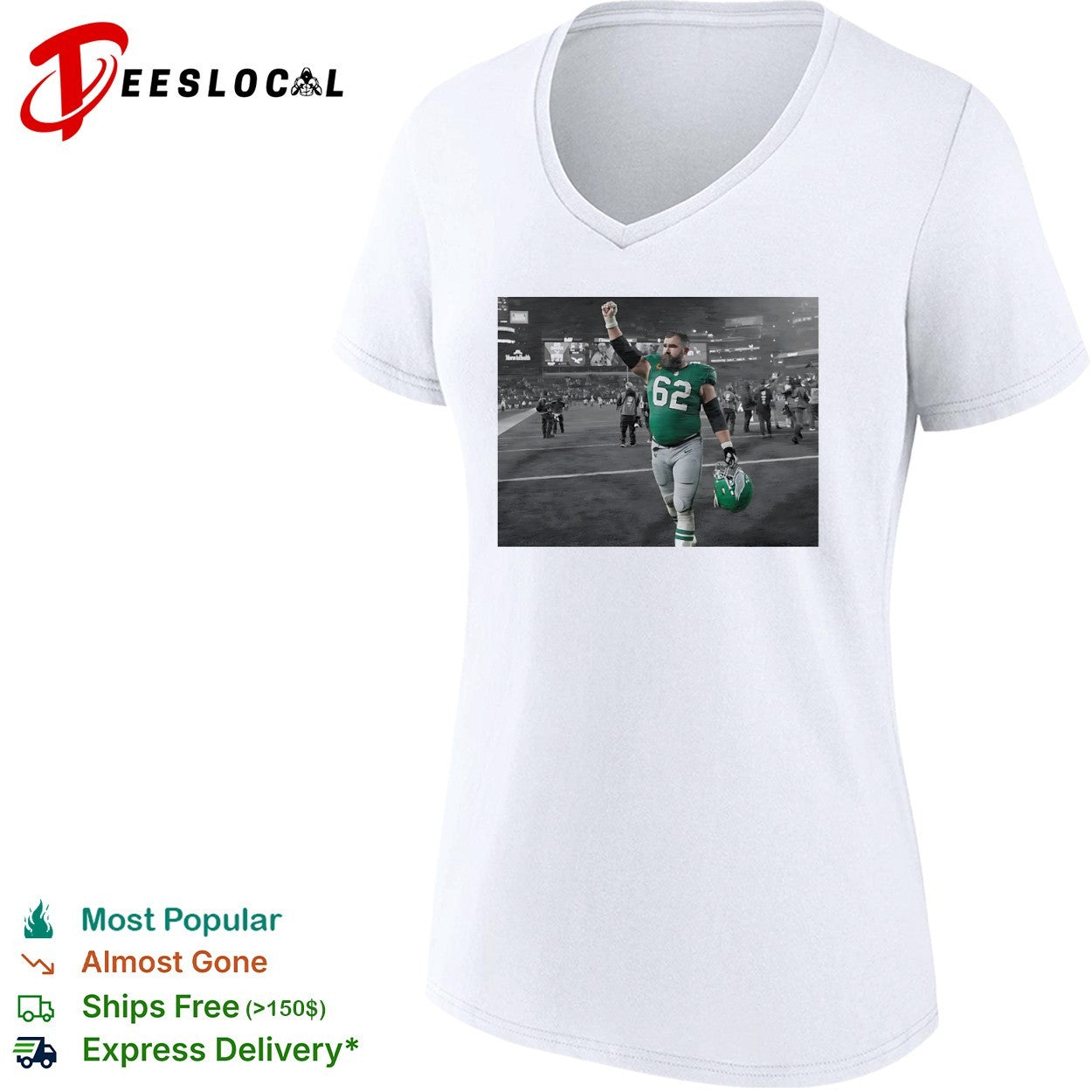 Jason Kelce Philadelphia Eagle raised fist shirt