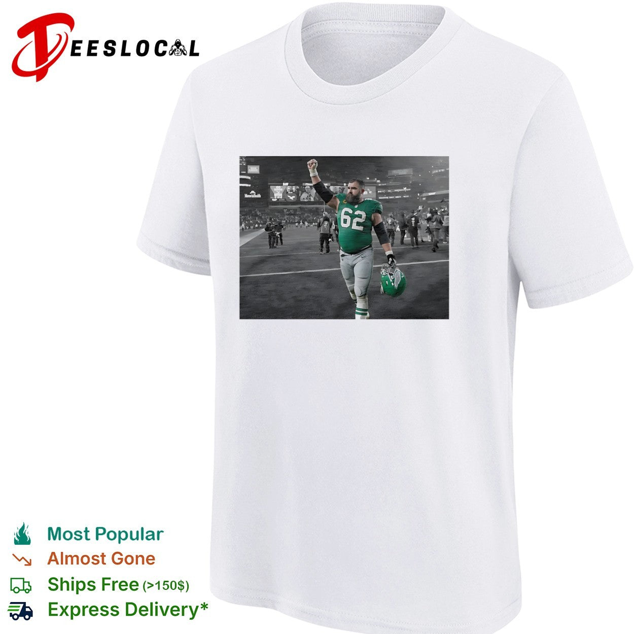Jason Kelce Philadelphia Eagle raised fist shirt