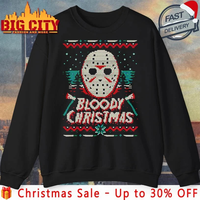 Jason Voorhees Bloody Christmas ugly shirt