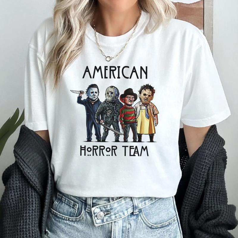 Jason Voorhees Michael Myers Freddy Krueger  American Horror Scary Spooky Horror T-Shirt Hoodie, Sweatshirt | CiraTrend.com