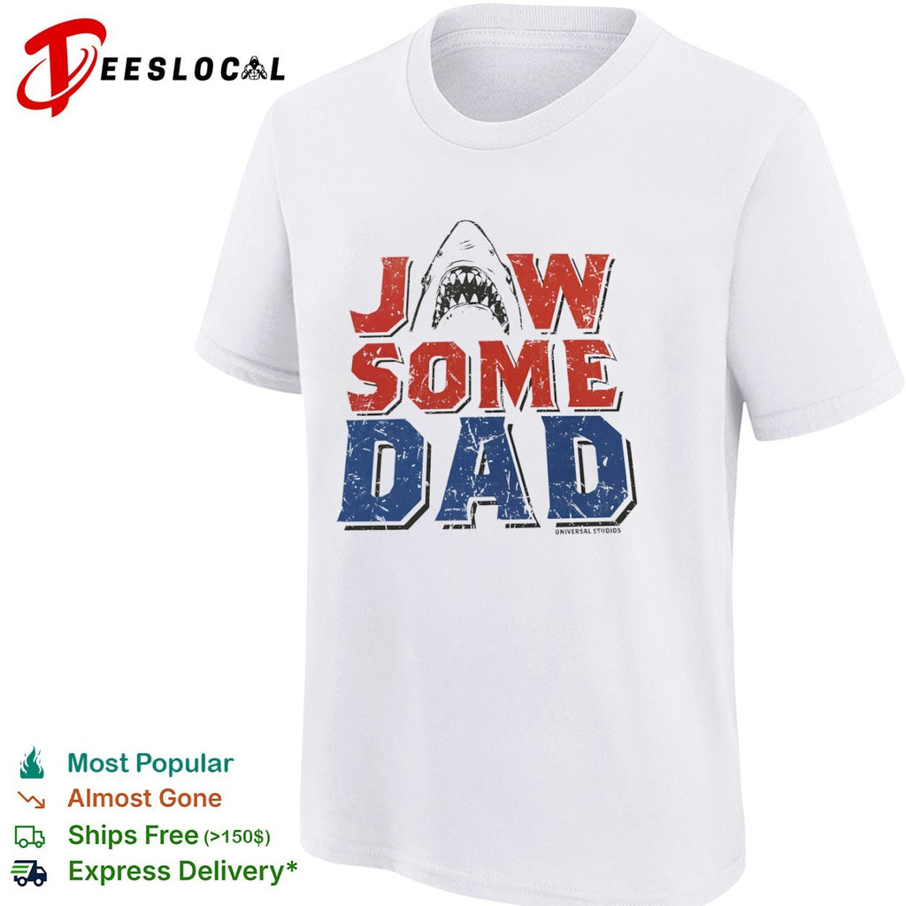Jawsome Dad Jaws Universal Studios shark character movie parody shirt