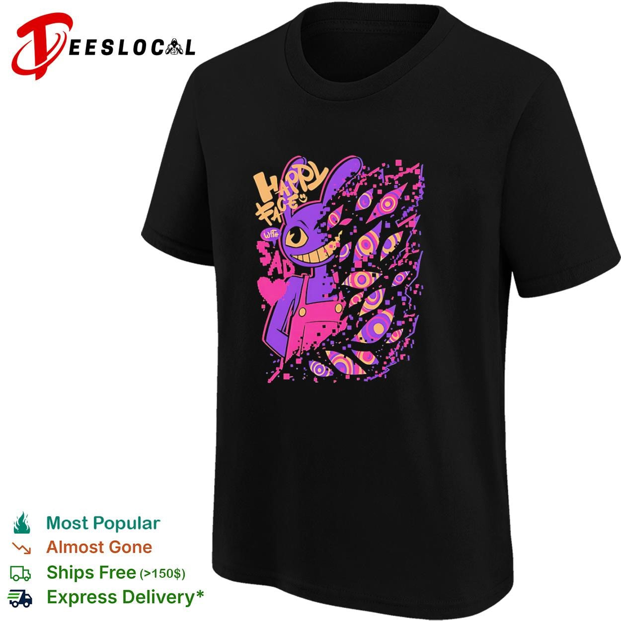 Jax from The Amazing Digital Circus Happy face with sad shirt