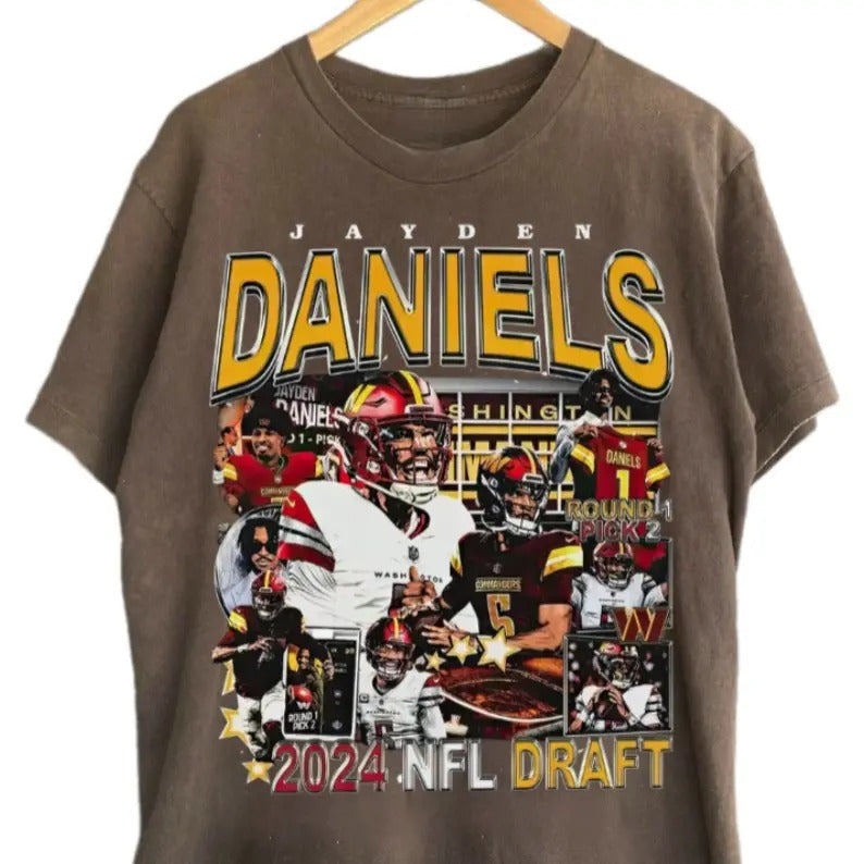 Jayden Daniels Shirt, Trendy Football T-shirt, Classic 90s Graphic Tee Unisex, Fan Gift Hoodie, Sweatshirt | CiraTrend.com