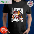Jayden Daniels photo x silver text vintage shirt