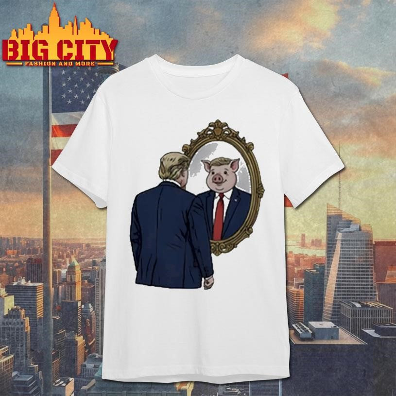 Jb Pritzker Wearing Quiet Piggy Trump Mirror Shirt