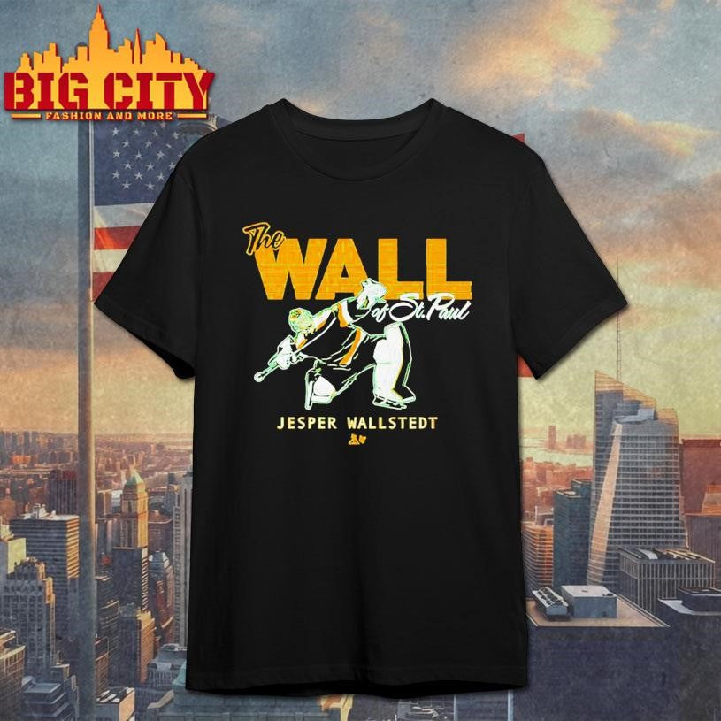 Jesper Wallstedt The wall of St Paul Minnesota Wild NHL Hockey 2025 shirt
