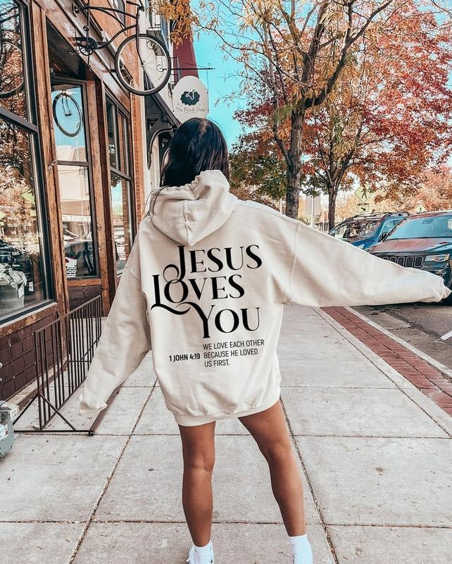 Jesus Loves You Hoodie, Christian Sweatshirt For Women, Bible Verse Shirt, Jesus Christ Gifts, Christian Gifts, Religious...