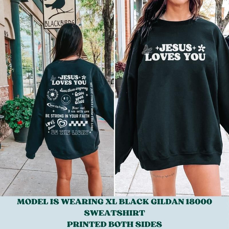 Jesus Loves You Jesus sweatshirt Jesus Apparel Jesus Crewneck Christian Crewneck Christian Sweatshirt Christian Merch Jesus Sweatshirt Chris  T-shirt, sweater and Hoodie