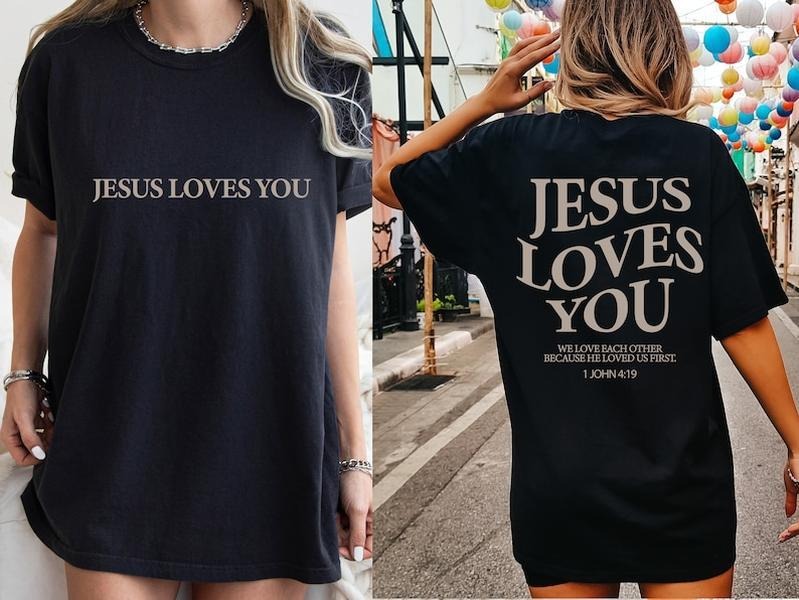Jesus T-Shirt, Christian Shirt, Aesthetic Clothes, Bible Verse Shirt, Colors Tees, Christian  T-shirt, sweater and Hoodie 2 sides Cotton