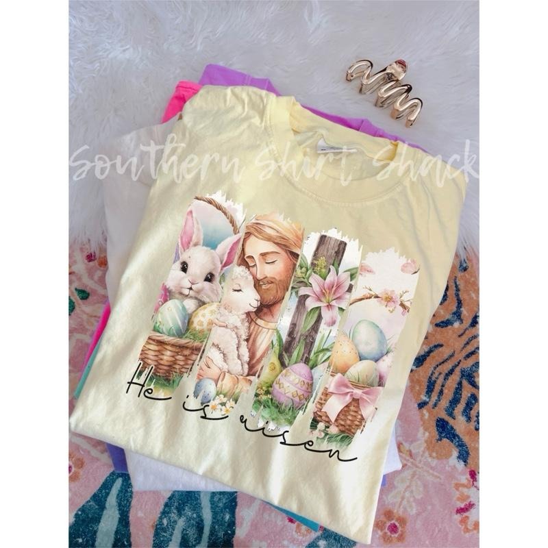 Jesus he is risen T shirt  | Easter T Shirt |  Banana comfort colors T shirt top