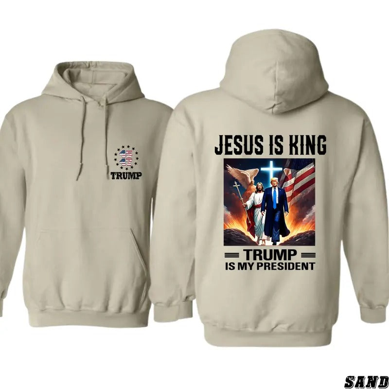 Jesus is King Trump Hoodie - Faithful Patriot Design, Unisex Classic Fit T-Shirts, Sweatshirt | CiraTrend.com