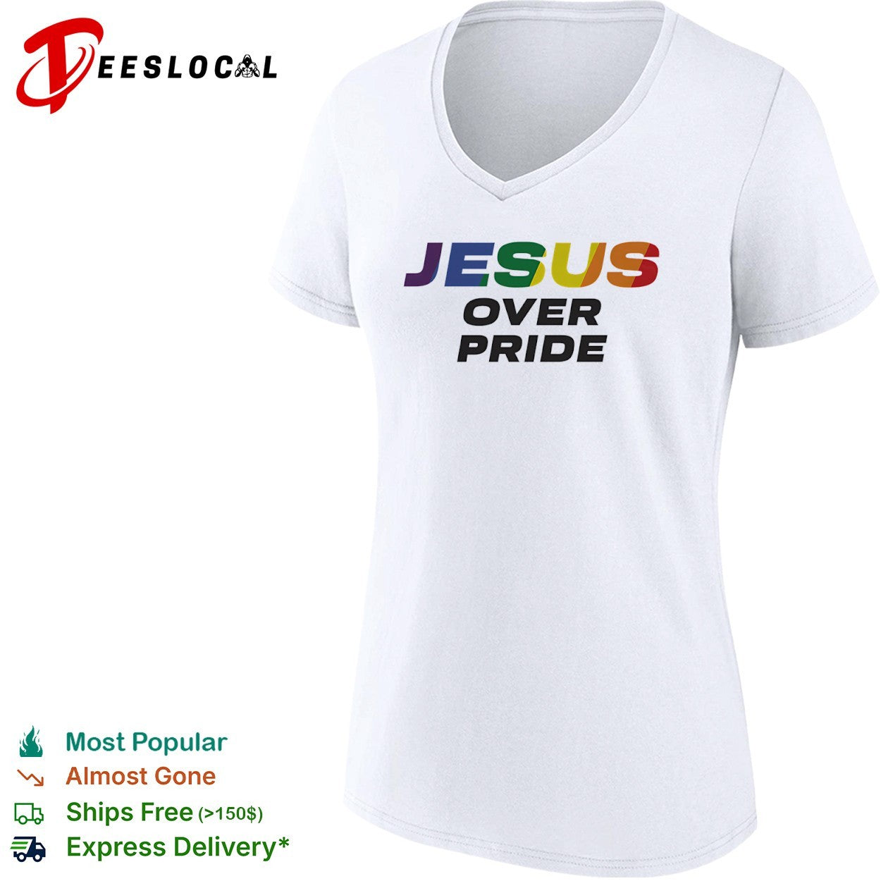 Jesus over pride rainbow shirt