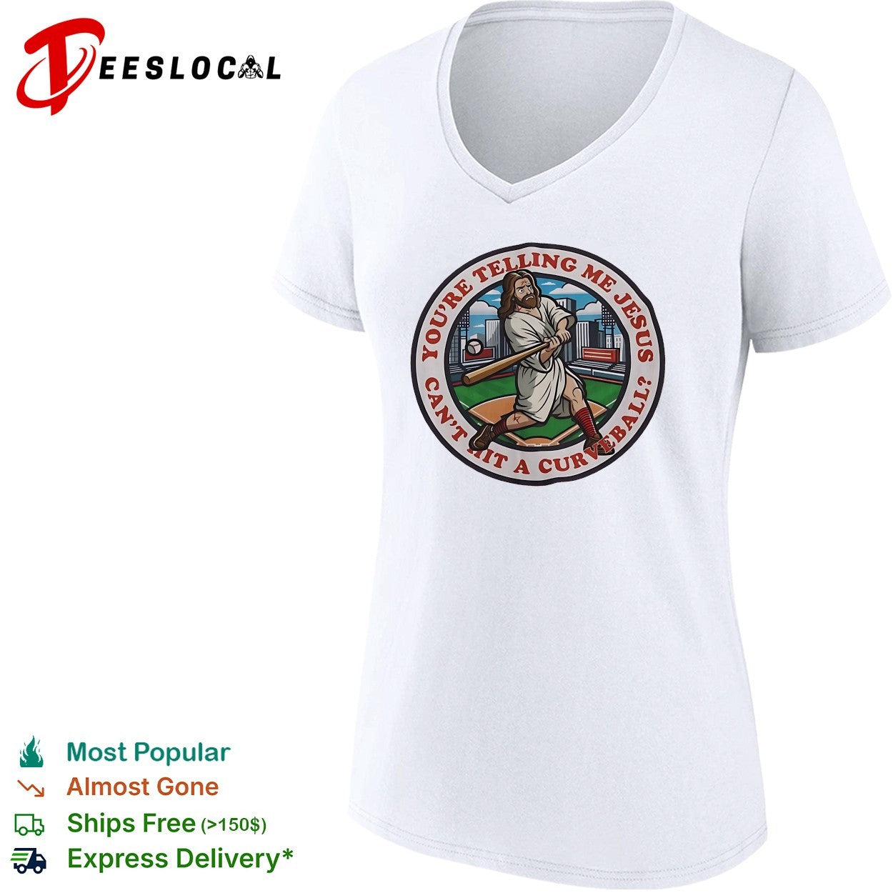 Jesus swinging baseball bat you’re telling me he can’t hit a curve ball shirt