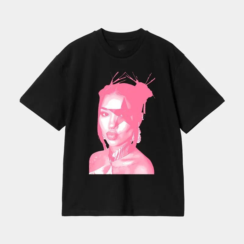 Jhene PINK Cute Big Face Rap Tee Shirt - Perfect for Trendy Wardrobes