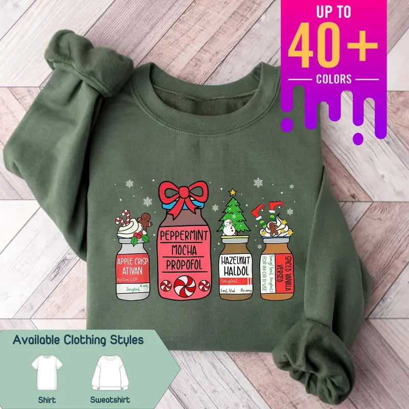 Jolly Nurse Christmas Tee, Festive NICU Sweatshirt, Cute ER Nurse Gift, Perfect Holiday Apparel for Healthcare Heroes,...