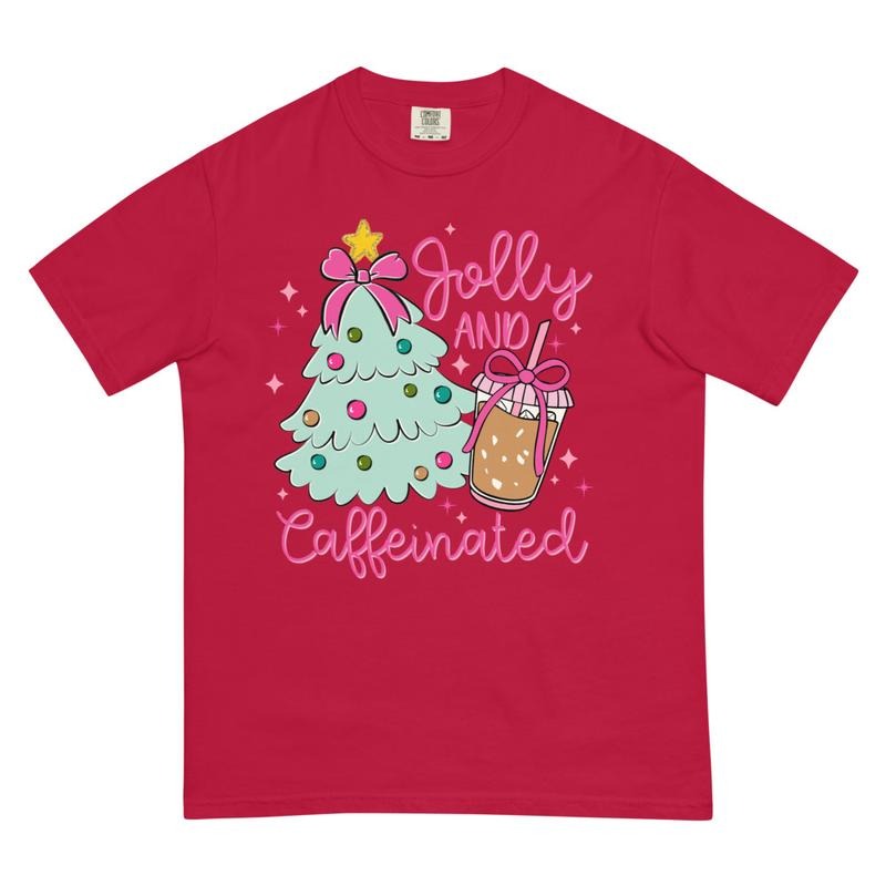 Jolly and Caffeinated Christmas Shirt
