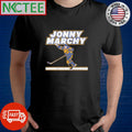 Jonathan Marchessault hold hockey stick Jonny Marchy shirt