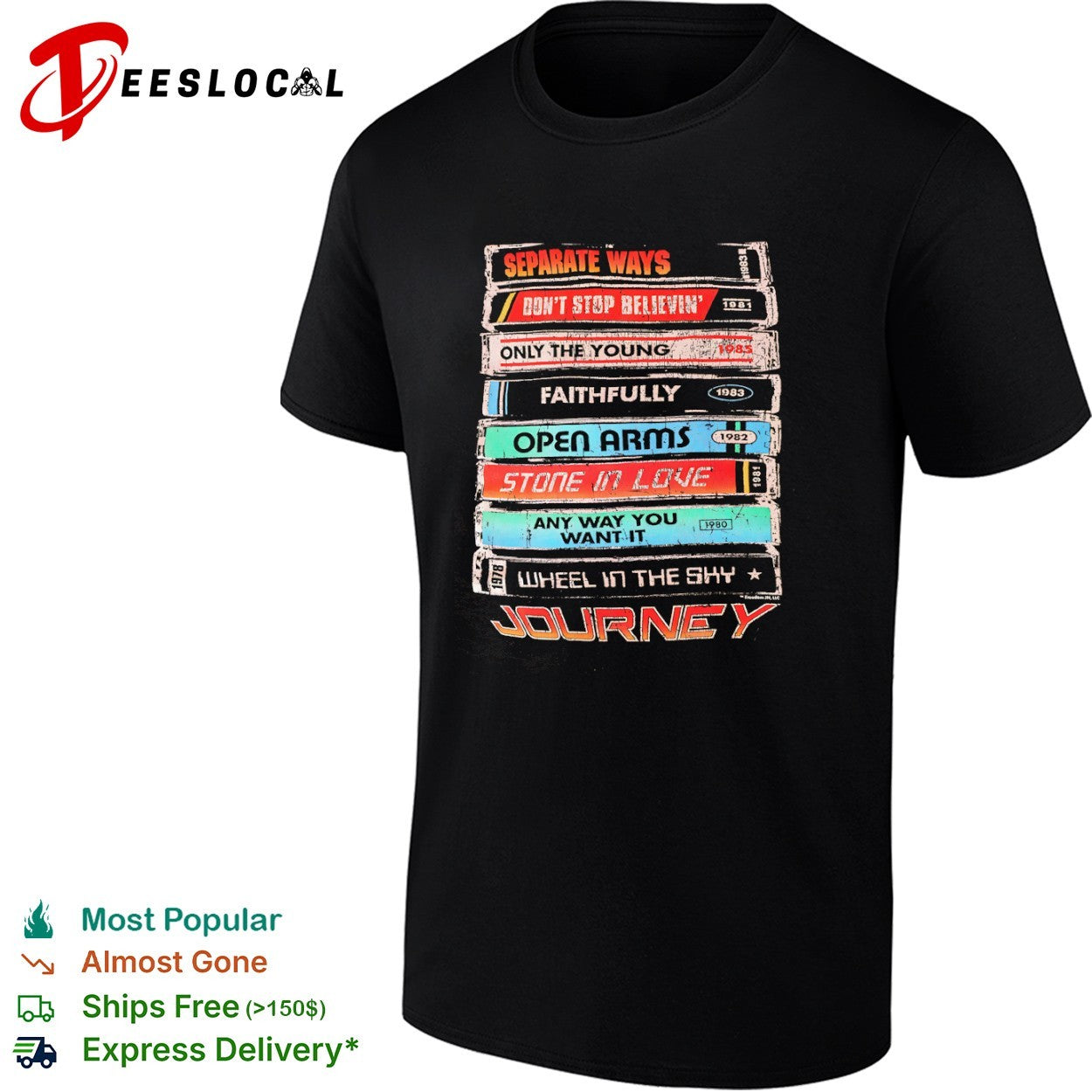 Journey Separate Ways Don’t Stop Believin’ Only the Young Faithfully Open Arms shirt