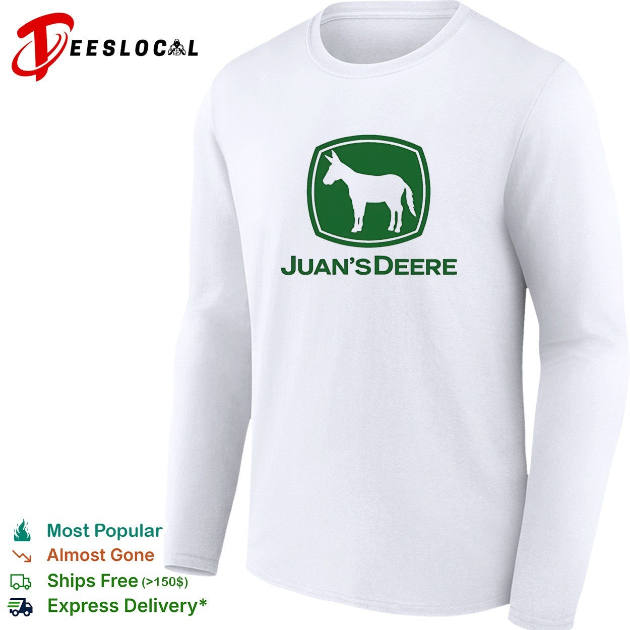 Juan’s Deere Tractor Farmer Donkey logo shirt