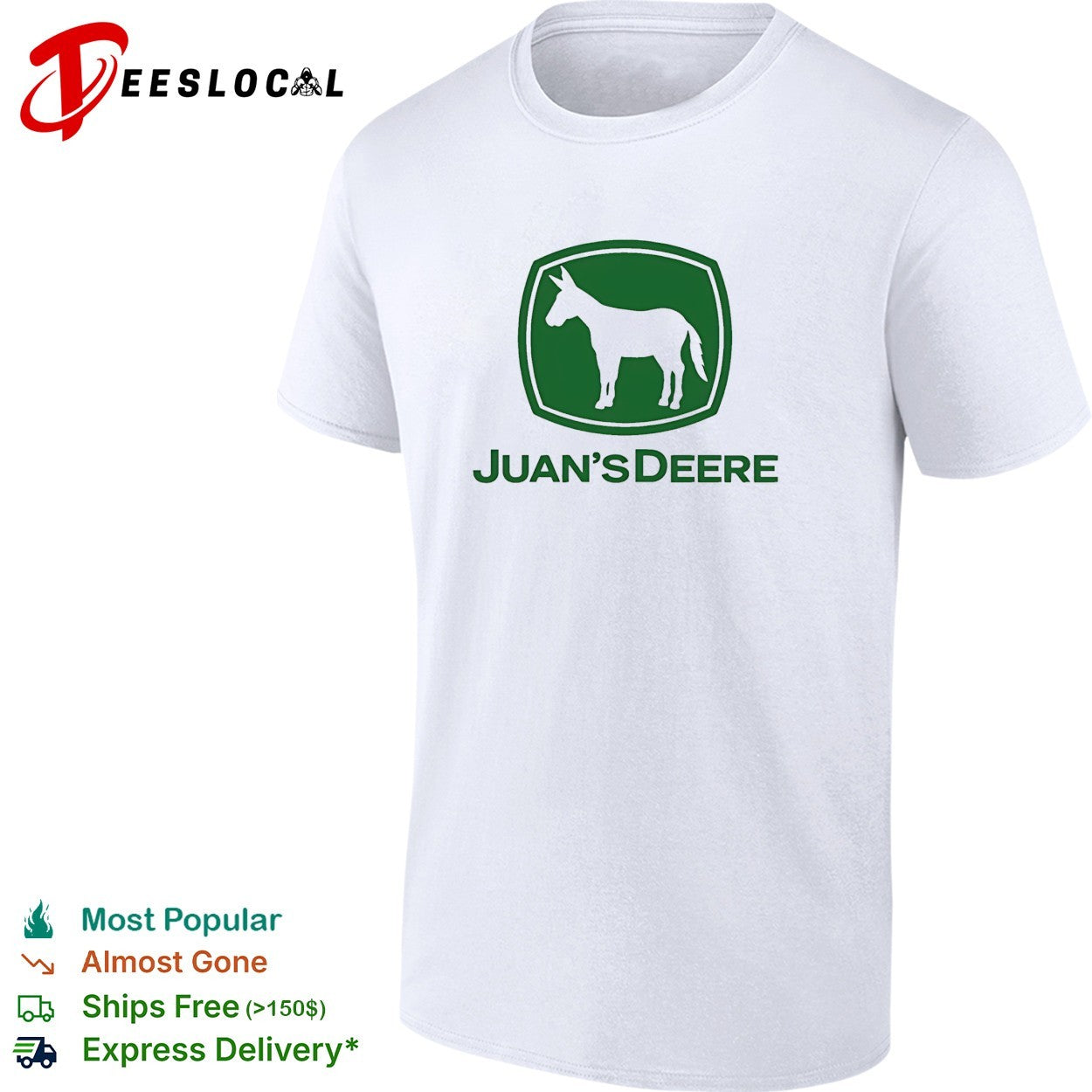 Juan’s Deere Tractor Farmer Donkey logo shirt