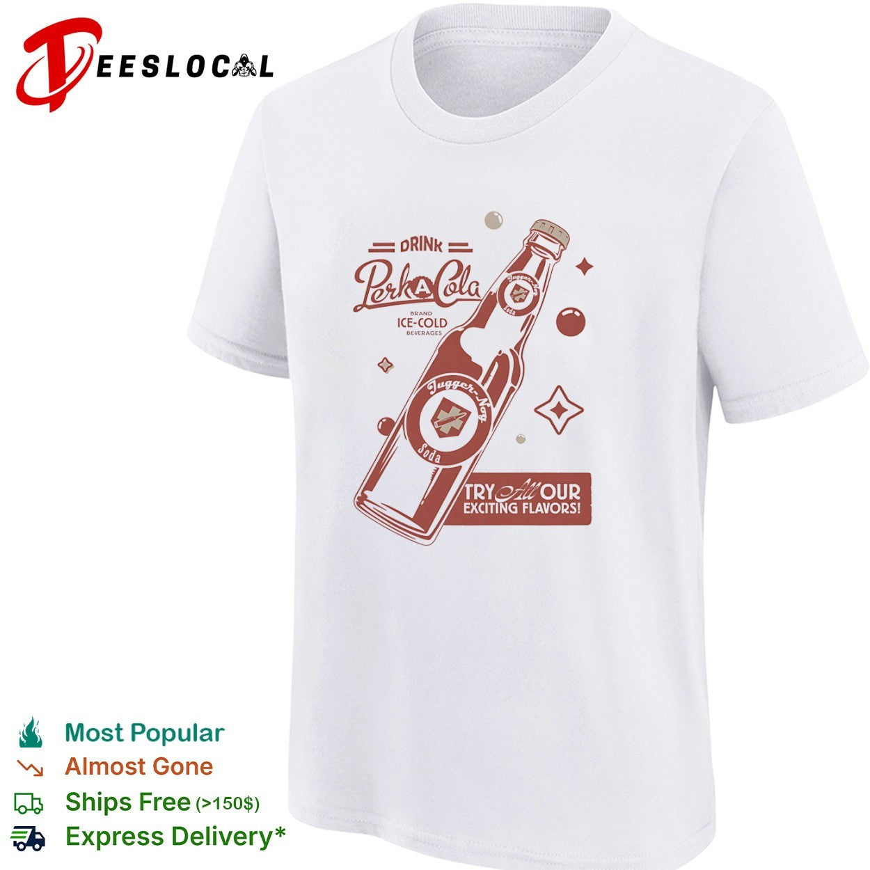 Jugger Nog Call of Duty Zombies Drink Perk A Cola Brand Ice Cold Beverages shirt