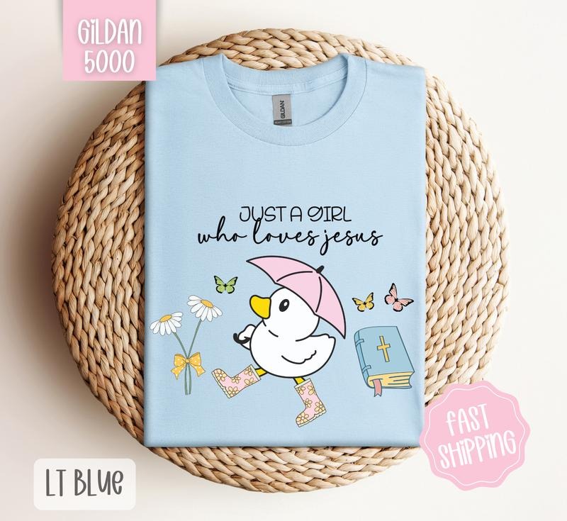 Just A Girl Who Loves Jesus Shirt Gildan, Religious Tee, Cute Women's Tshirt Plus Sizes, Gift for Her