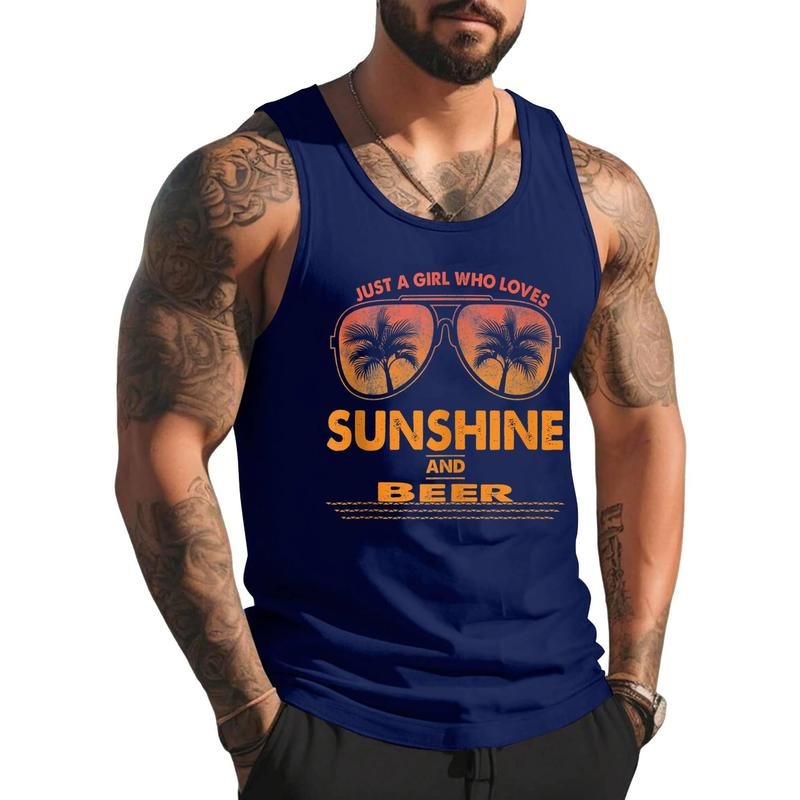 Just A Girl Who Loves Sunshine And Beer Sunglasses Unisex Tank Top, Cotton, Size S-3XL T-Shirts, Hoodie, Sweatshirt