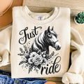 Just Ride Png Horse Png Flowers Png Just Ride Sublimation Trendy Png Horse Sublimation Vintage Png T-shirt Design...