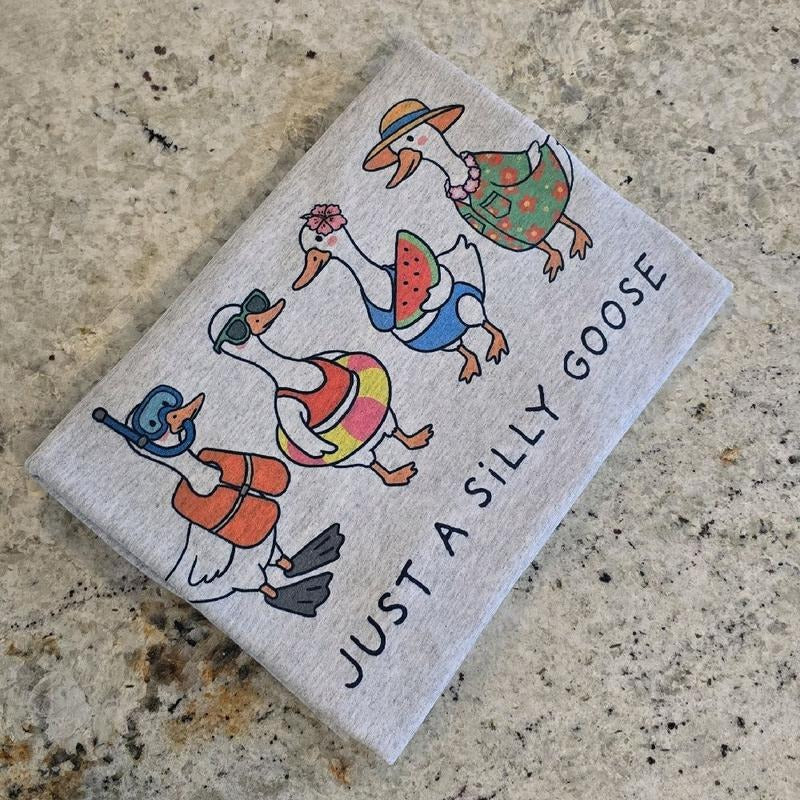 Just a silly goose funny summer graphic tee Hoodie, Sweatshirt | CiraTrend.com