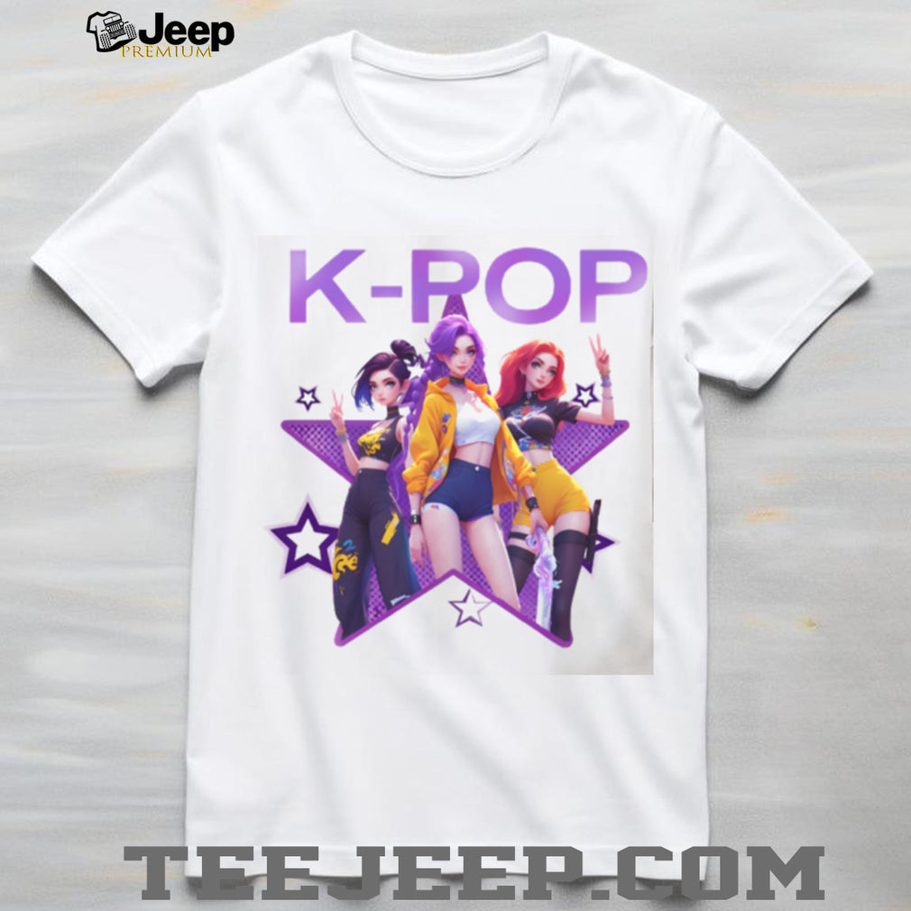 K Pop Star Anime Girl Group Purple Star Graphic T Shirt