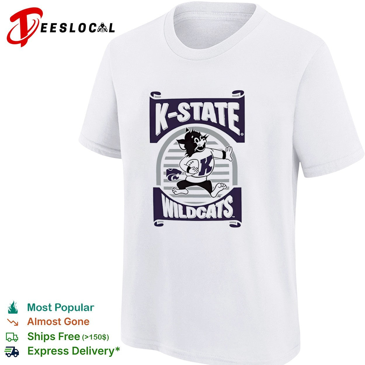 K-State Wildcats Logo Mascot Football shirt
