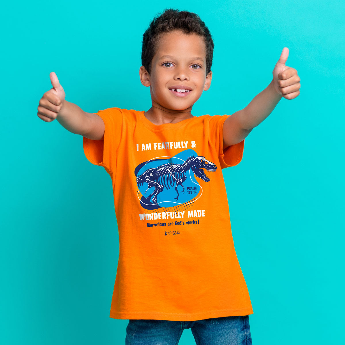 Kerusso Kids T-Shirt Wonderfully Made Dinosaur Hoodie, Sweatshirt | CiraTrend.com (Image 3)
