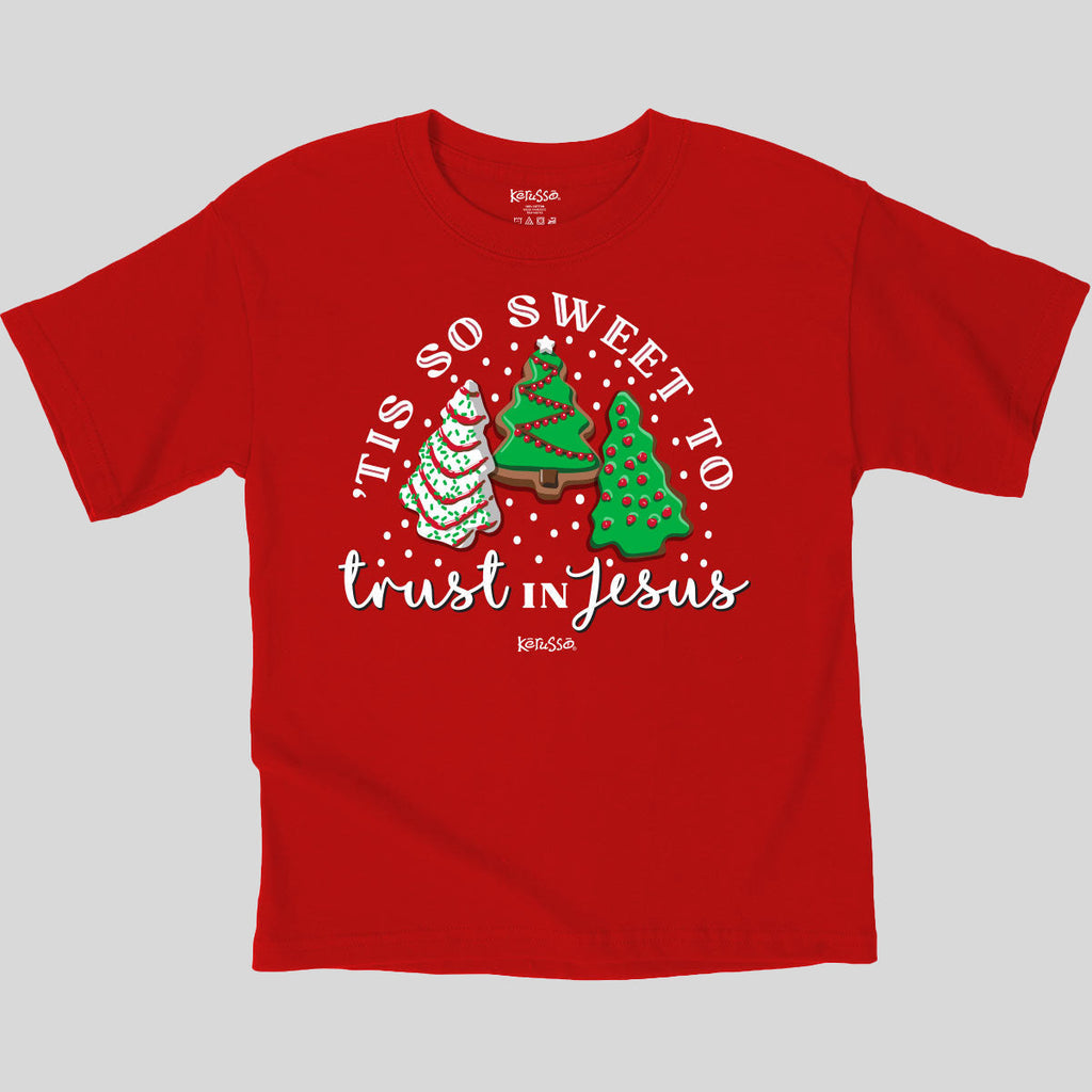 Kerusso Kids Christmas T-Shirt Tis So Sweet To Trust In Jesus Hoodie, Sweatshirt | CiraTrend.com (Image 1)