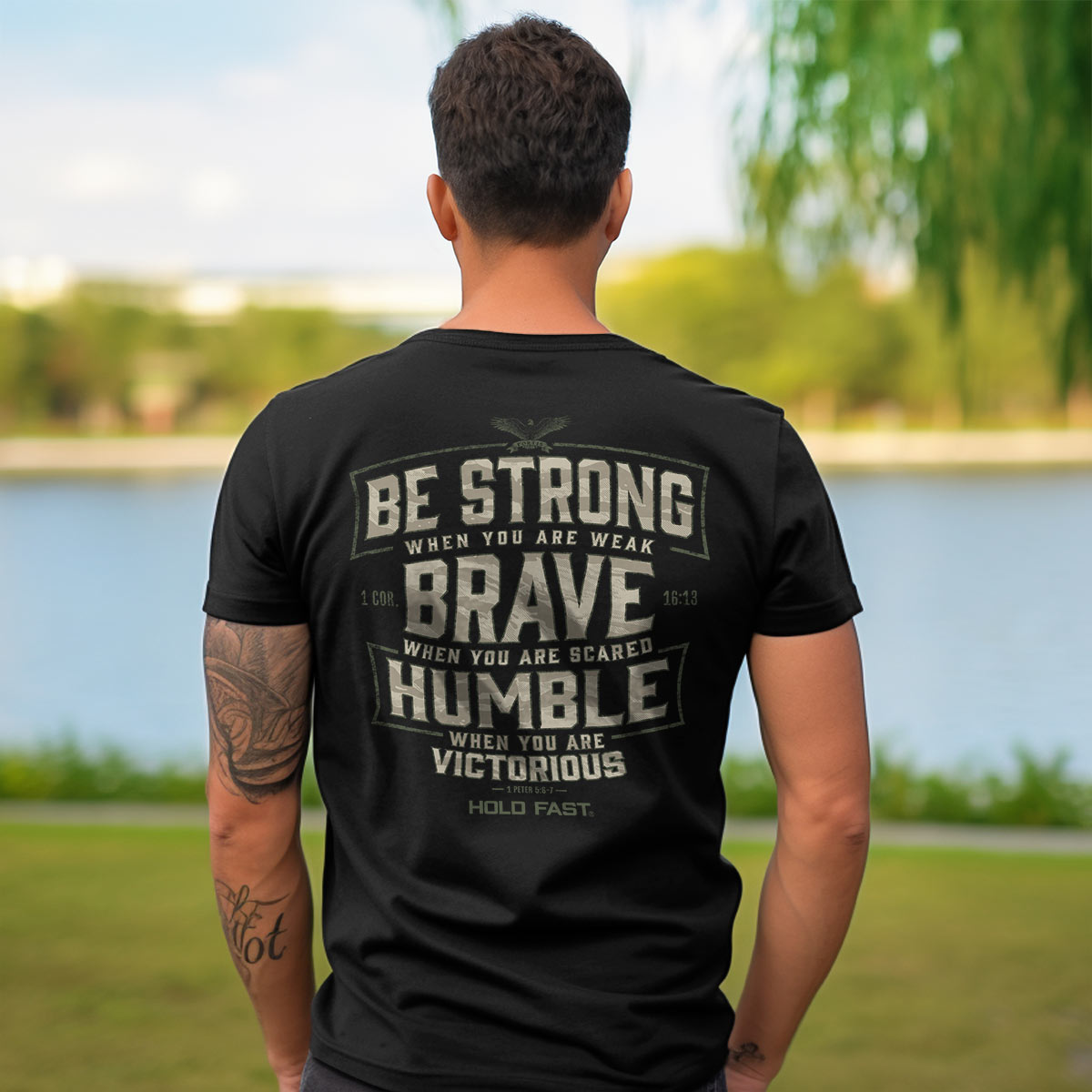Hold Fast Mens T-Shirt Brave Strong Humble Hoodie, Sweatshirt | CiraTrend.com (Image 3)