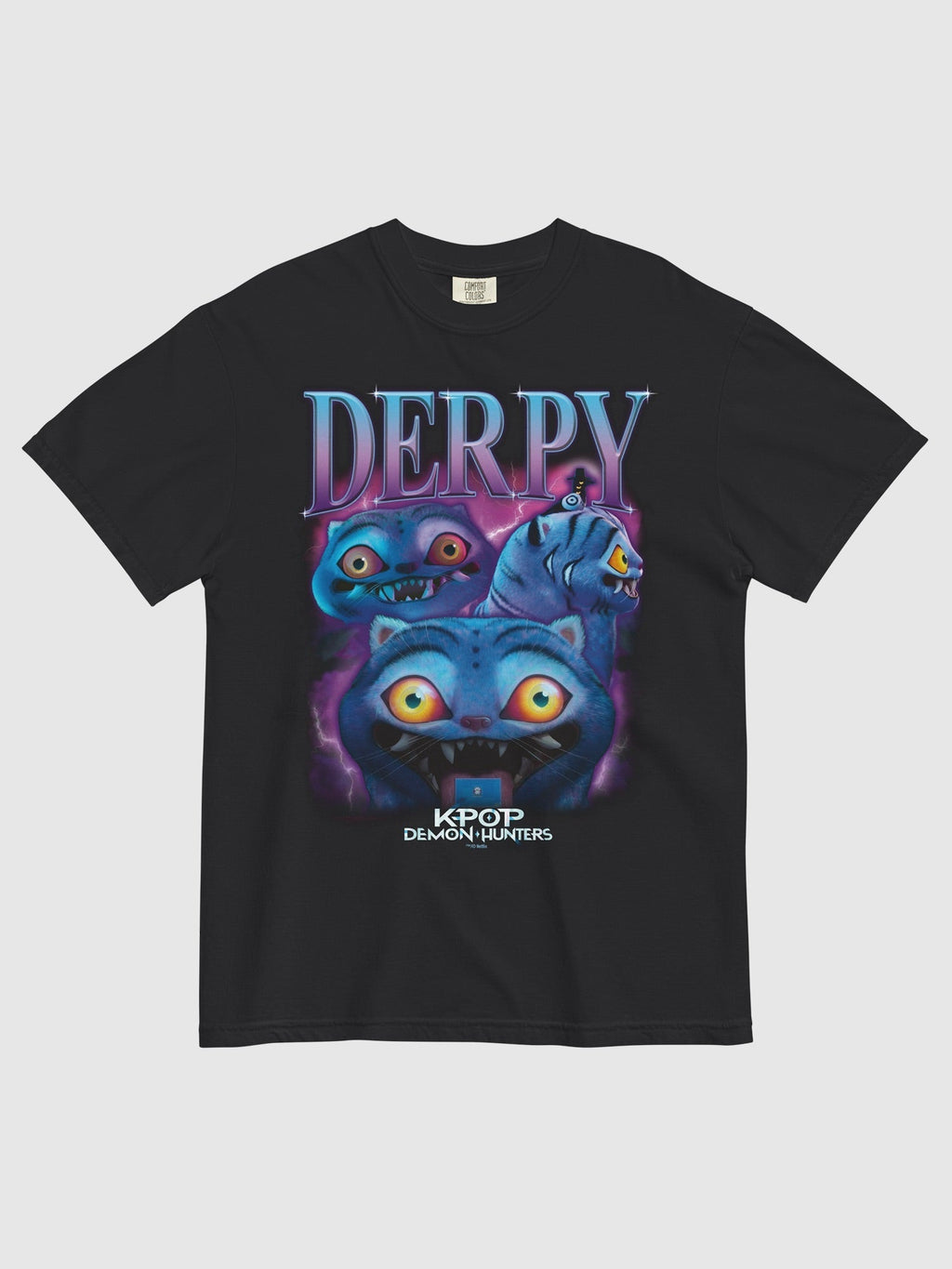 KPop Demon Hunters Derpy Tiger Heartthrob Comfort Colors T-Shirt Hoodie, Sweatshirt | CiraTrend.com (Image 1)