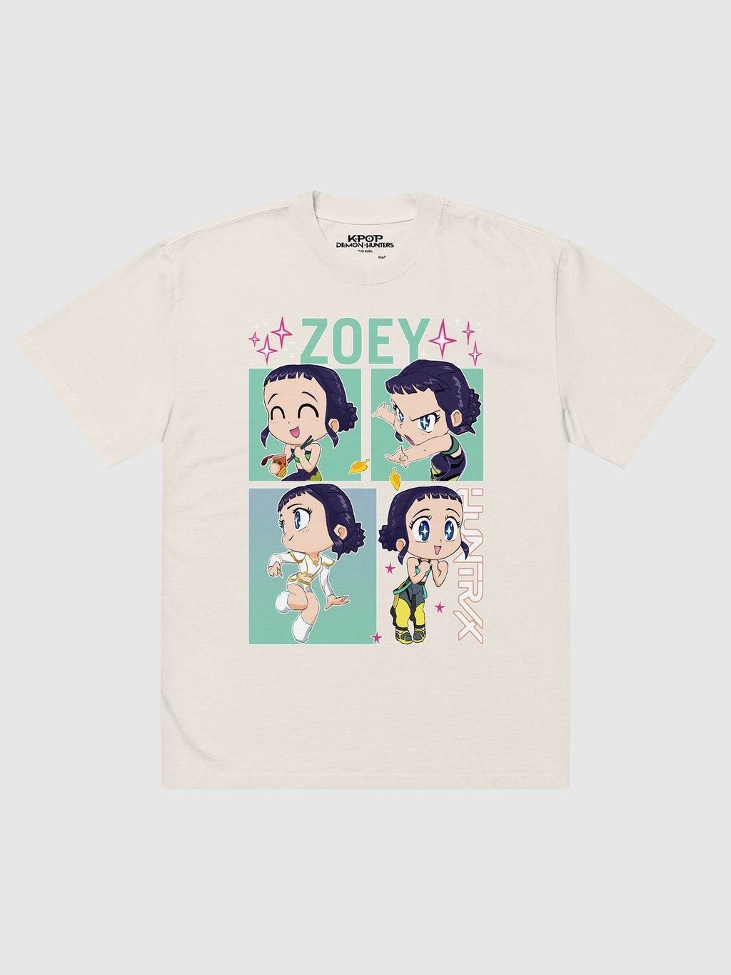KPop Demon Hunters Zoey Oversized Faded T-Shirt Hoodie, Sweatshirt | CiraTrend.com (Image 1)