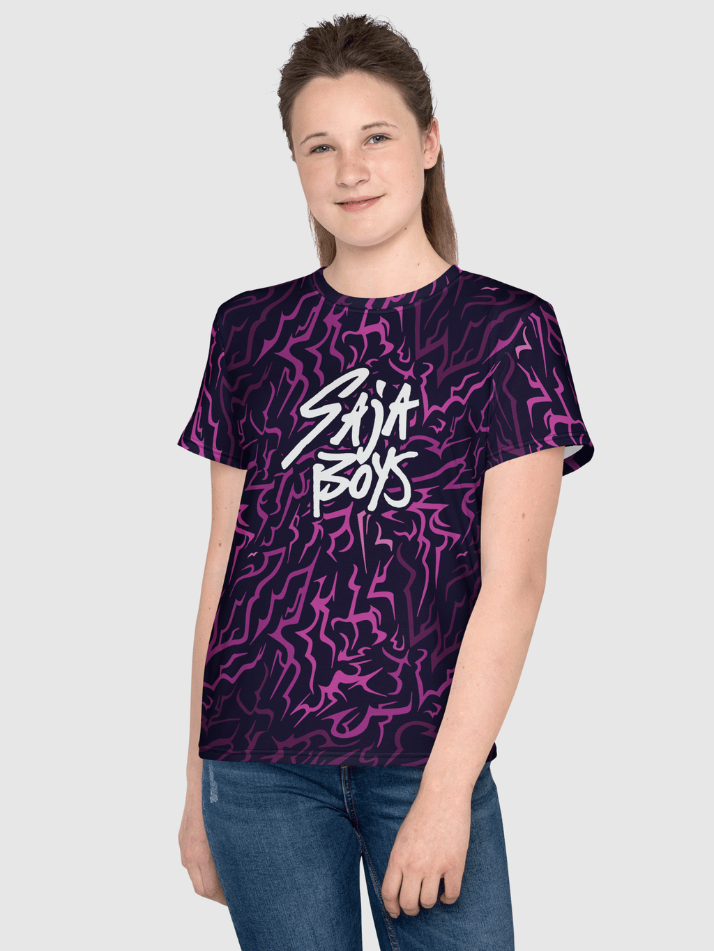 KPop Demon Hunters Saja Boys Demon Patterns Kids T-shirt Hoodie, Sweatshirt | CiraTrend.com (Image 4)