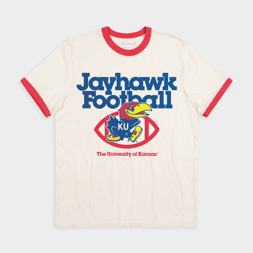1970s-Inspired Jayhawk Football Ringer Tee Style001