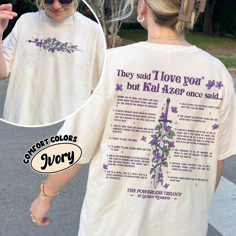 Kai Azer I Love You In Powerless Comfort Colors Shirt, Kai Azer Powerless Shirt, Kai And Paedyn Shirt, Valentine Gift...