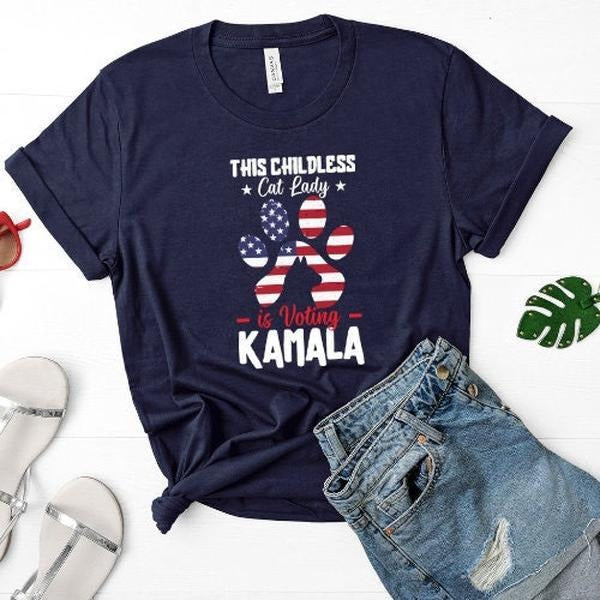Kamala Harris 2024 shirt, Childless Cat ladies Voting for Kamala shirt, Madam President 2024 shirt, Kamala Rally shirt,...