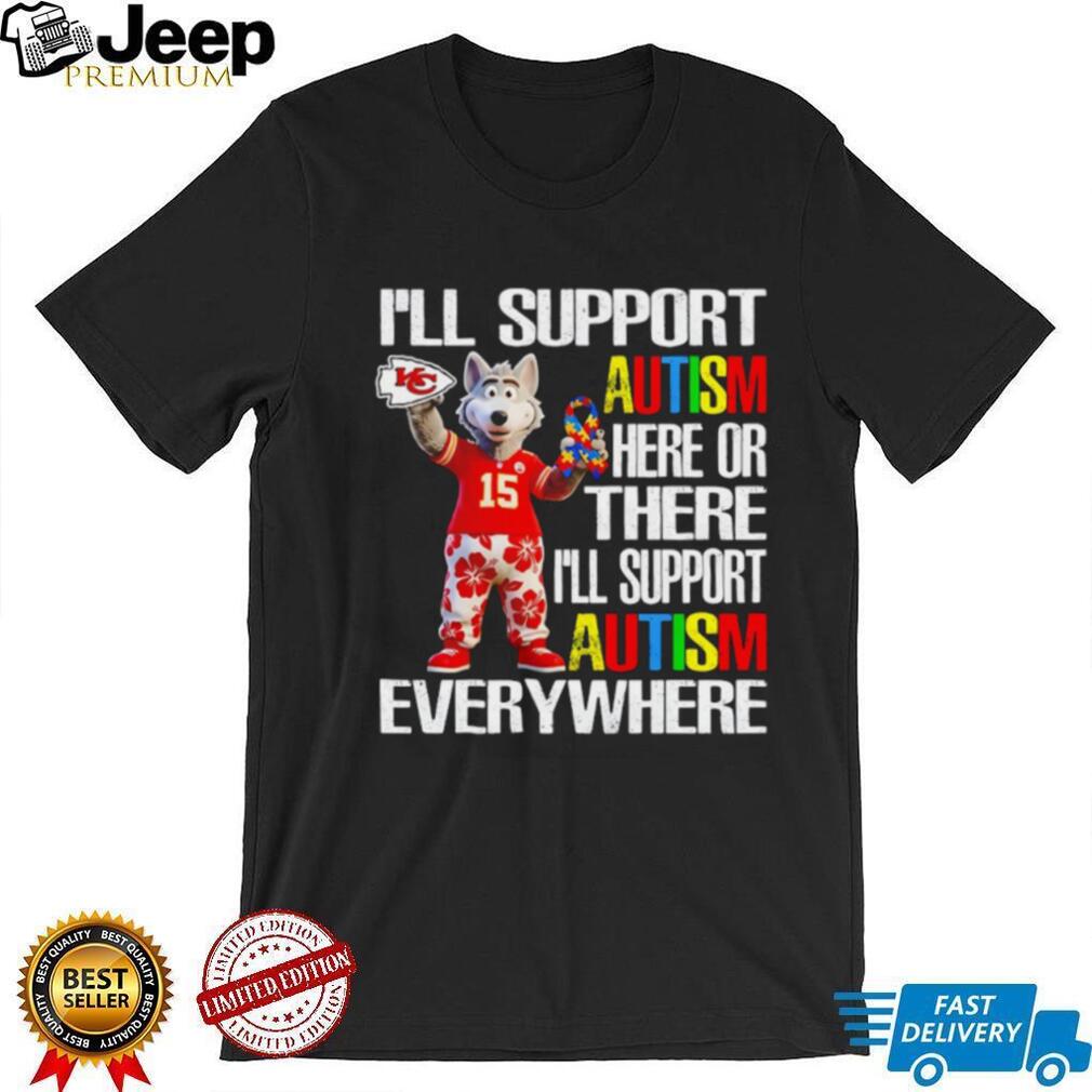 Kansas City Chiefs KC Wolf Mascot Autism Awareness Support T Shirt