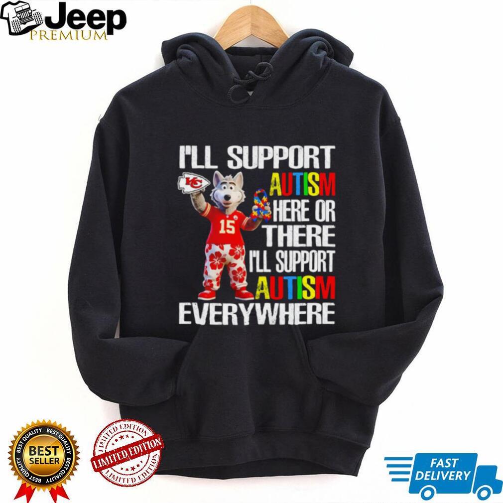 Kansas City Chiefs KC Wolf Mascot Autism Awareness Support T Shirt