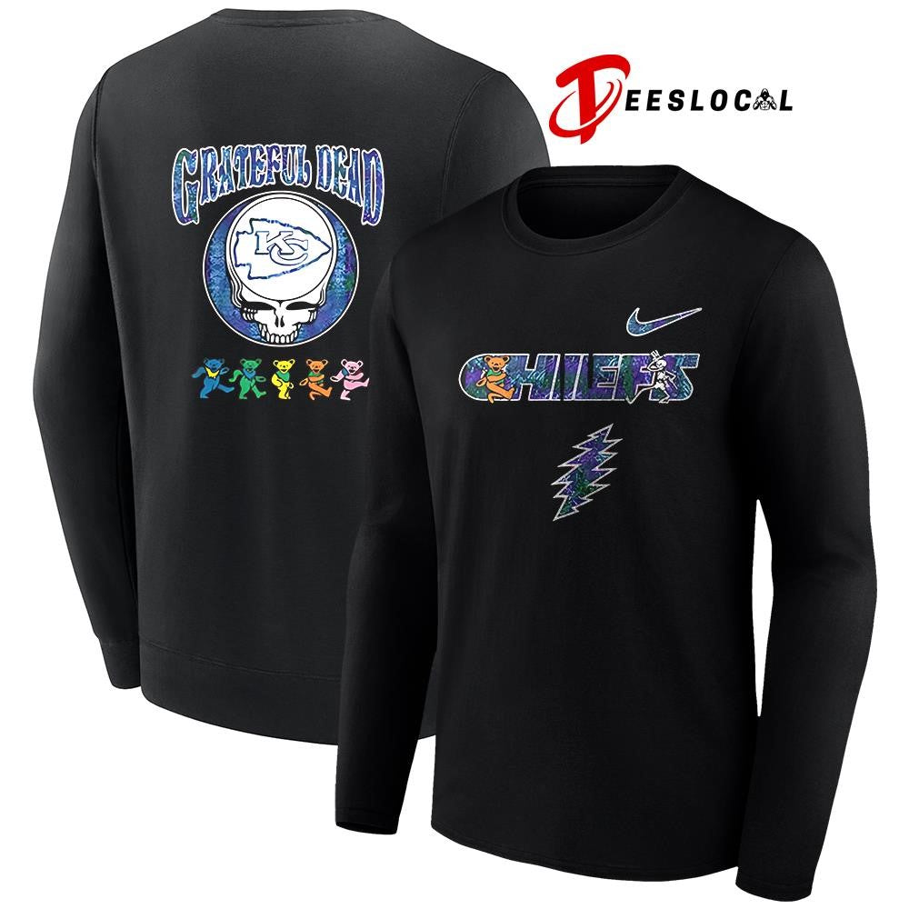 Kansas City Chiefs x Grateful Dead 60 Years of Rock bears mascot shirt