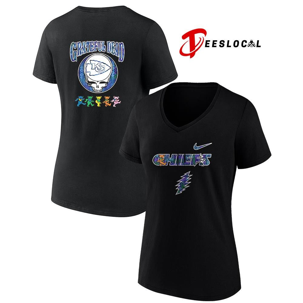Kansas City Chiefs x Grateful Dead 60 Years of Rock bears mascot shirt